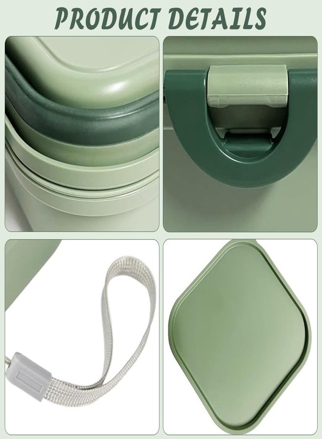 ZIBUYU® 2-in-1 Collapsible Pet Bow, Dual Compartment Food & Water Set for Travel Leak-Proof Silicone Feeding Solution for Dogs & Cats Portable for Hiking, Camping & Outdoor Use - Image 3